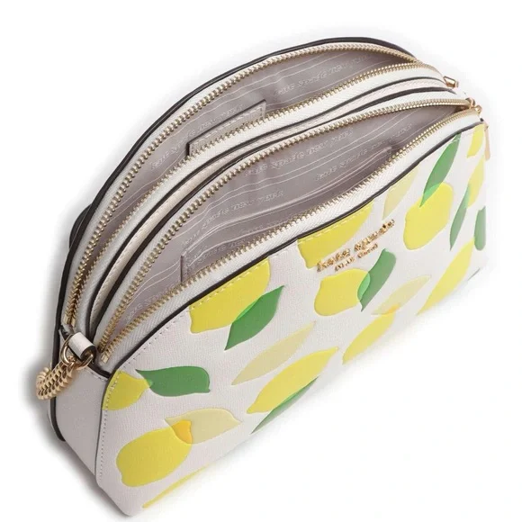 ♠️♠️♠️ Kate Spade Morgan Lemon Toss Embossed Double-zip Dome Crossbody ♠️♠️♠️ - Picture 13 of 15